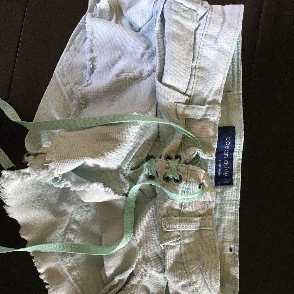 Mint Green Tie Up Shorts